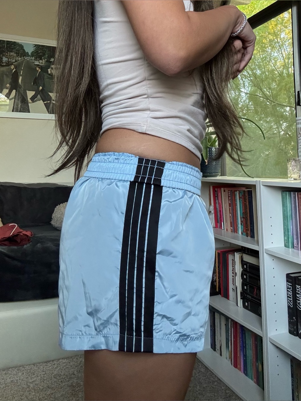 Striped Adidas Inspired Mini Athletic Shorts